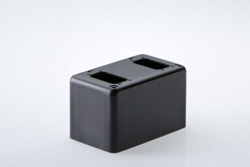 Norpin Black Anodized Machined Controller Housing with Machined Counter Bores on Corner Norpin Black Anodized Machined Controller Housing with Machined Counter Bores on Corner